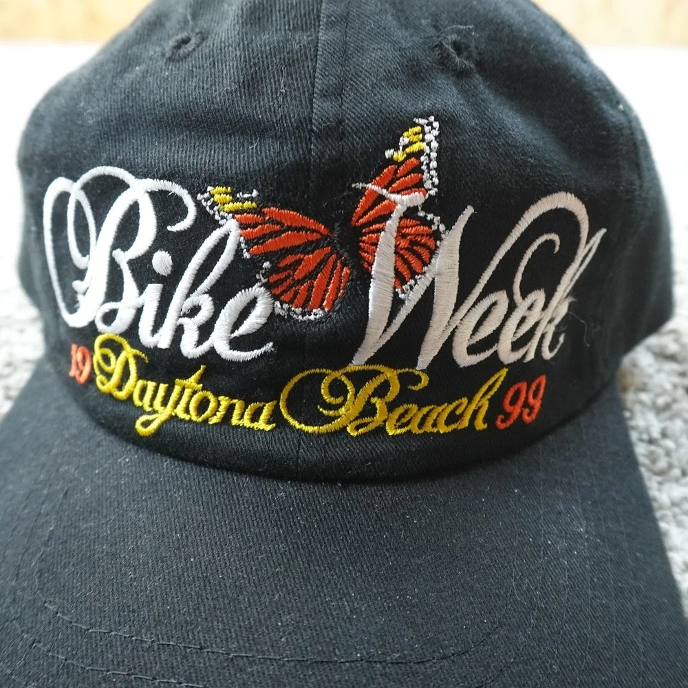 NEW VTG Bike Week Hat Cap Mens One Size Black‎ Daytona 99 Strap Back Biker 90s